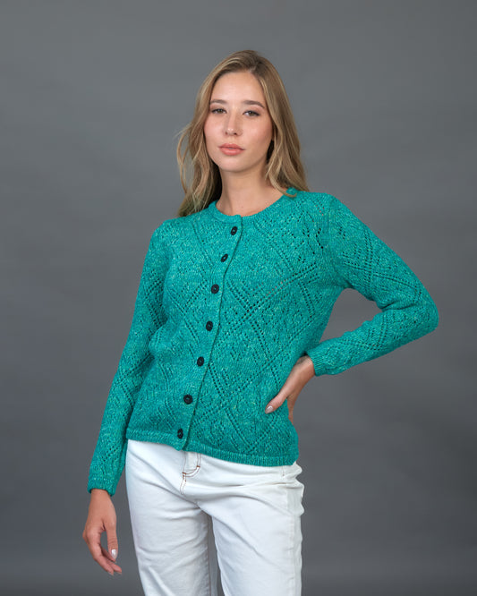 SACO CALADO ALGODÓN VERDE - ART.5619