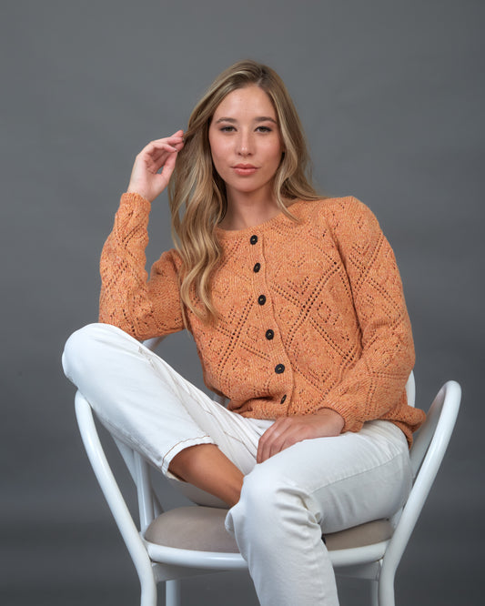 SACO CALADO ALGODÓN NARANJA - 5619