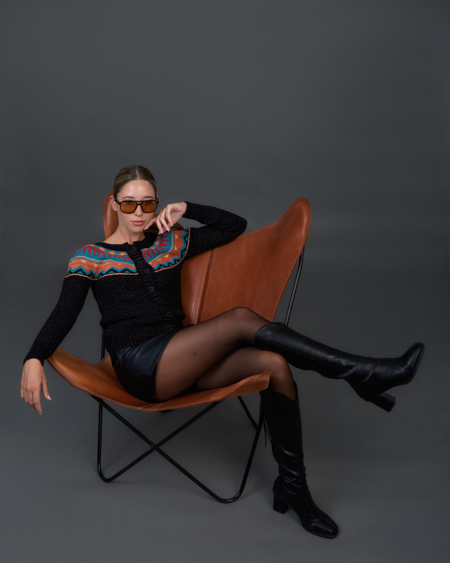 CARDIGAN GUARDA LANA NEGRO - ART.7215