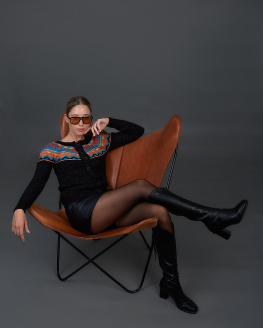 CARDIGAN GUARDA LANA NEGRO - ART.7215
