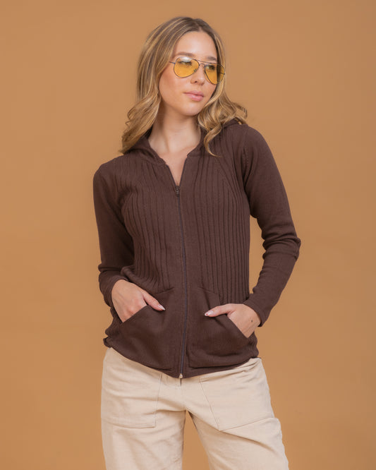 CAMPERA CAPUCHA ALGODÓN CHOCOLATE - ART.7793