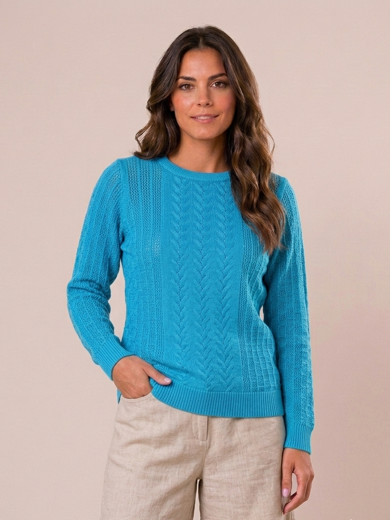CUELLO U CALADO FINO TURQUESA - ART 7995
