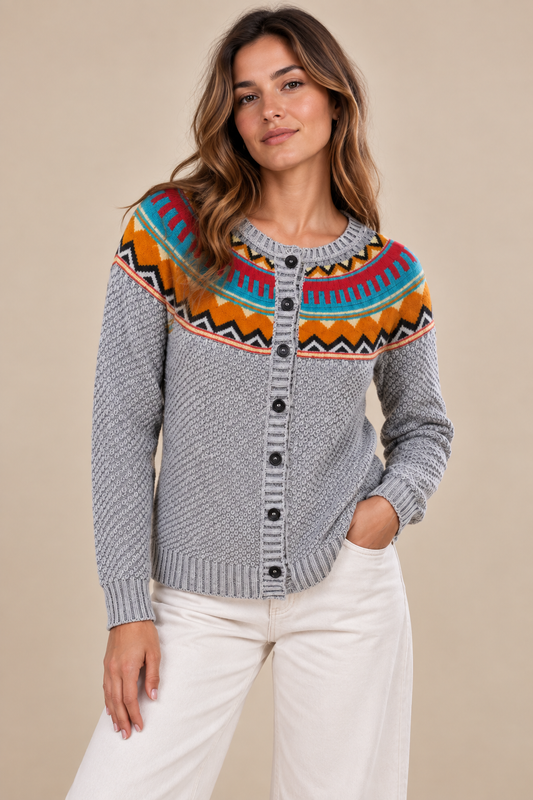 CARDIGAN GUARDA LANA GRIS - ART 7215