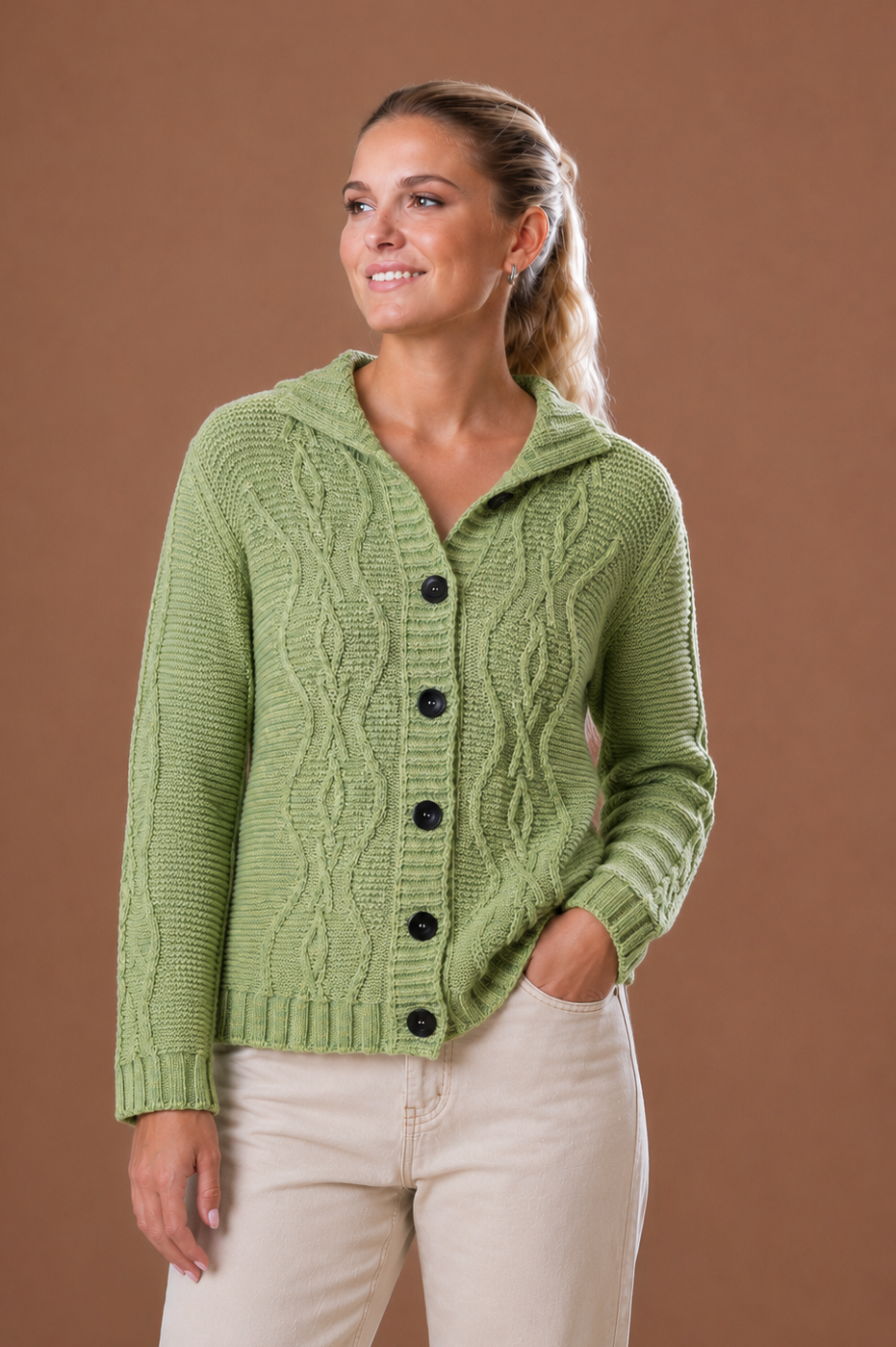 CARDIGAN ARANES VERDE ART 7726