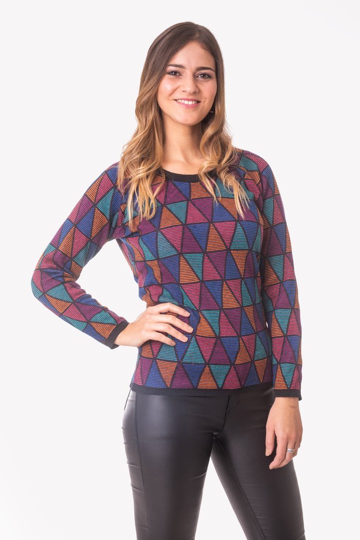 CUELLO U ALGODÓN ROMBOS MULTICOLOR - ART.7779